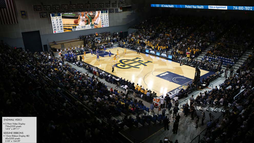 Interior view of basketball court