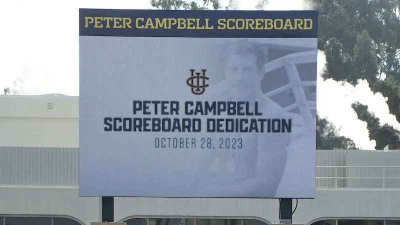 Peter Campbell Scoreboard dedication sign